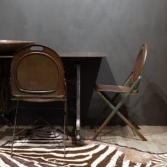 Set of Four Prohibition Era Industrial Metal Folding Chairs c.1920