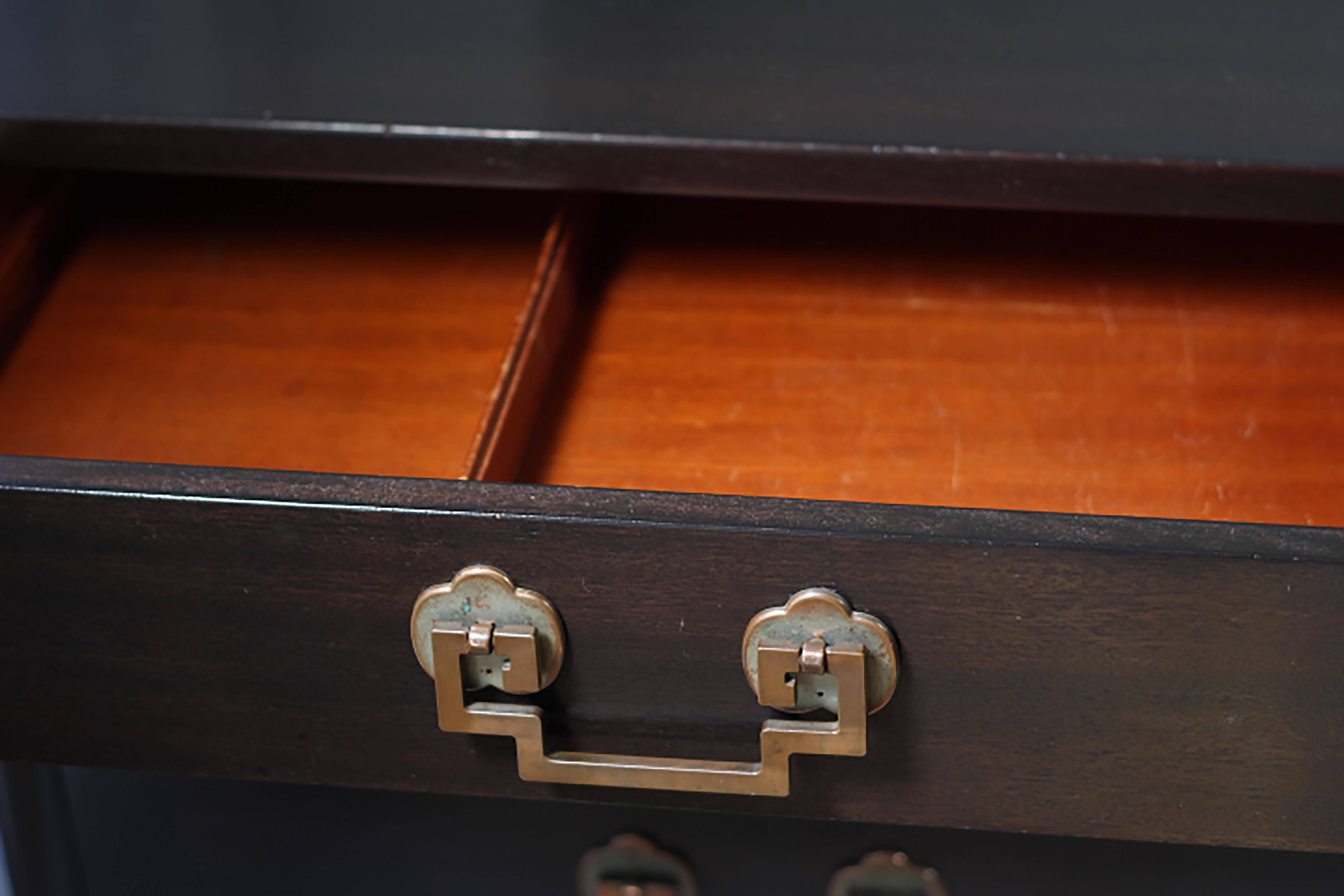 Landstrom Furniture Ribbon-Mahogany and Brass Eight-Drawer Dresser 1