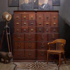 Antique Mahogany Yawman and Erbe 15 Drawer Modular File Cabinet c.1910