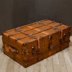 Antique Leather and Wood Cabin Trunk c.1900
