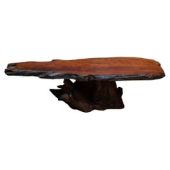 Vintage Redwood Burl Live Edge Coffee Table circa 1960