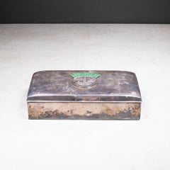Vintage-Schreibtischschatulle aus versilbertem Metall von Dieges & Clust, hergestellt um 1954, als Sinclair-Öl-Jubiläumsausgabe