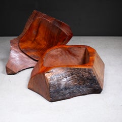 Holzkiste aus Redwood-Maserknollenholz mit Deckel aus der Mitte des Jahrhunderts, um 1970