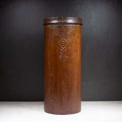 Vintage Riveted Steel Shipping Drum/Umbrella Stand c.1910-1940