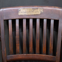 Antique Solid Oak Banker's or Library Swivel Desk Chair c.1940