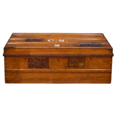 19th c. Travel Blanket Chest Trunk