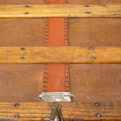 Finales del siglo XIX, A.E. Baúl de cuero y madera «Meek», de estilo rústico, aprox. 1880-1899