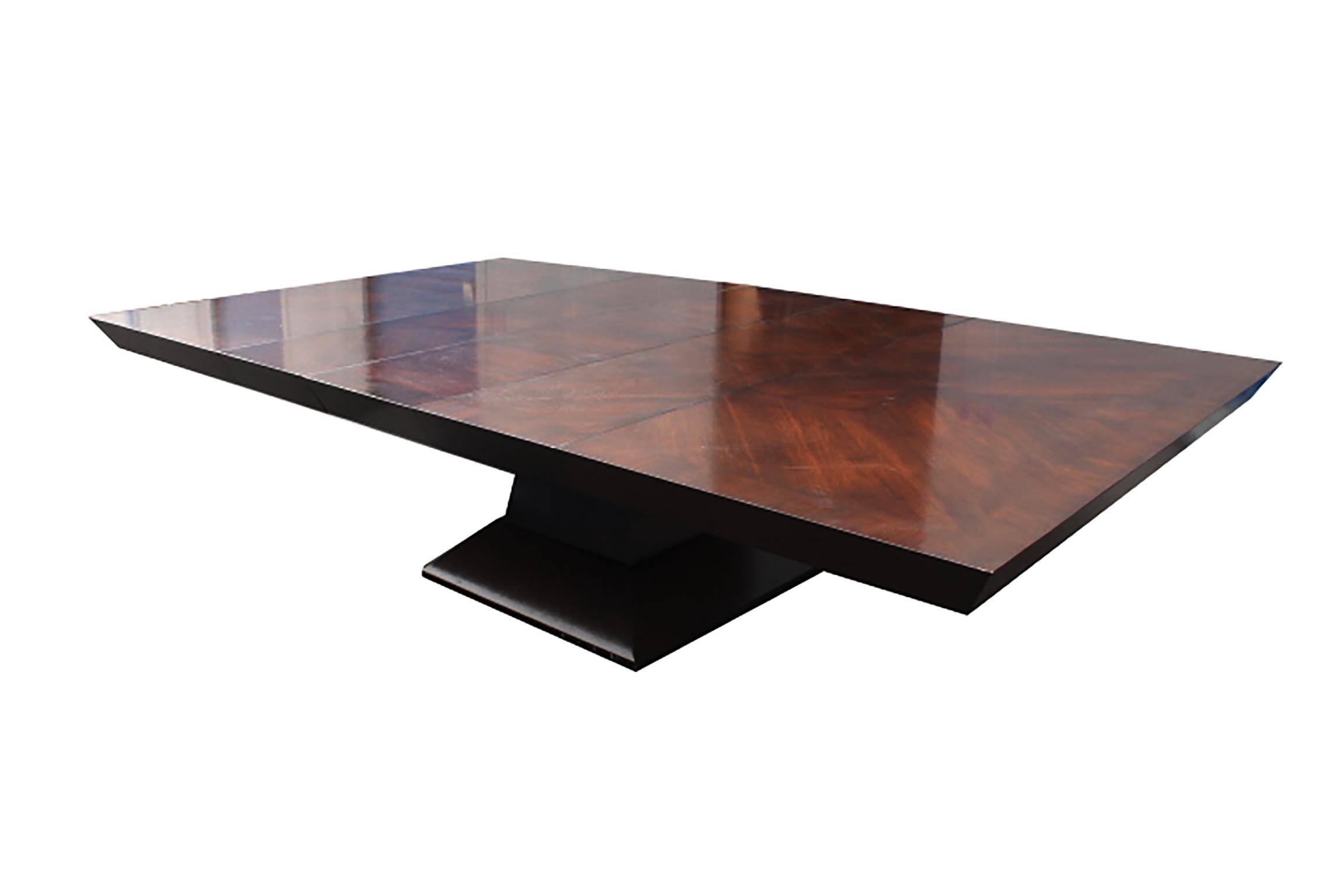 Large Custom Mahogany Dining Table In Good Condition In San Francisco, CA