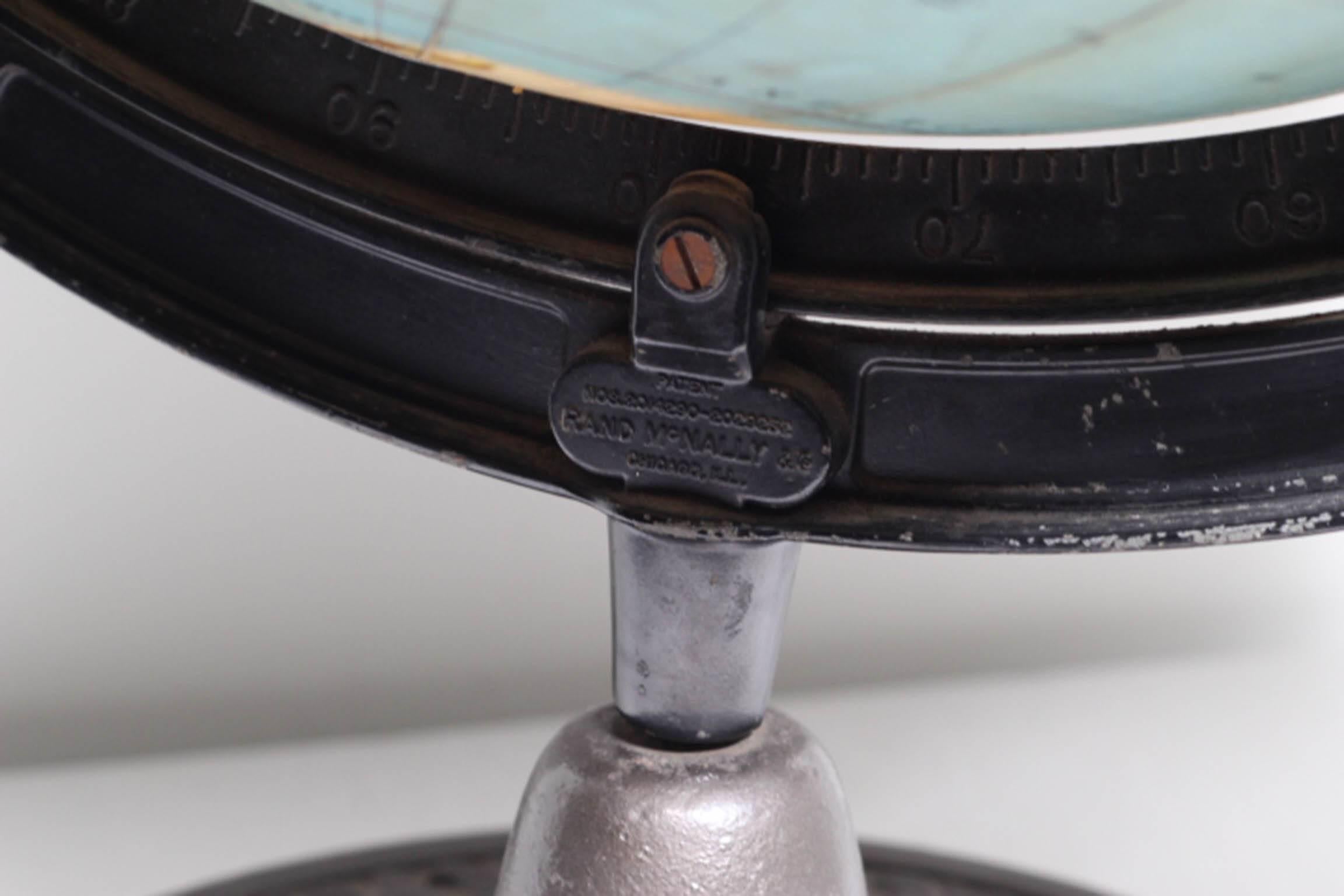 Early 20th Century Monumental Globe with Cast Iron Base 2
