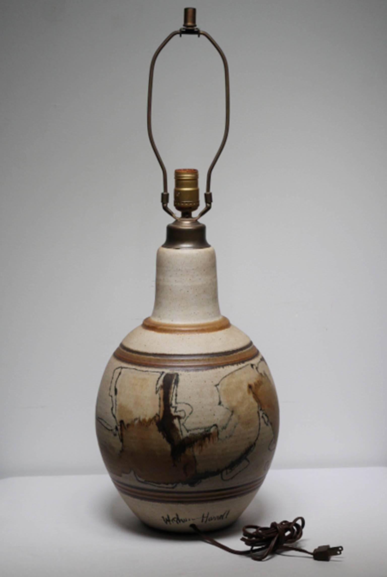Mid-Century Modern Midcentury Wishon-Harrell Ceramic Table Lamp circa 1960s