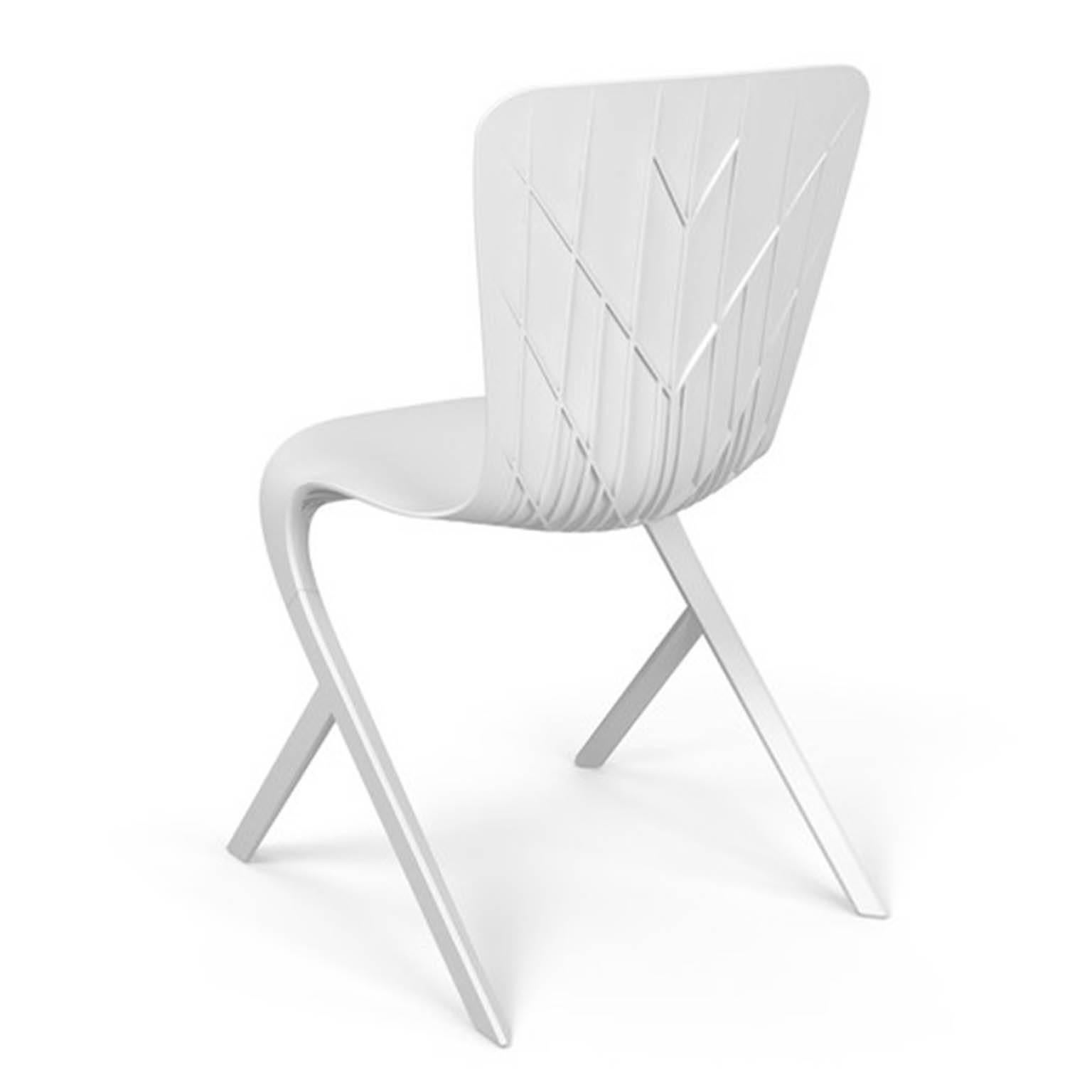 Price is per chair. Individual purchases accepted. 

One has sold, five are available. 

Set of five, white Washington Skin Nylon chairs. Very easy to clean. 
These currently retail at DWR for $433. 

David Adjaye 2013.

David Adjaye's cantilevered