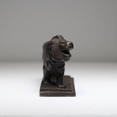 Mid-century Solid Bronze Lion Statue