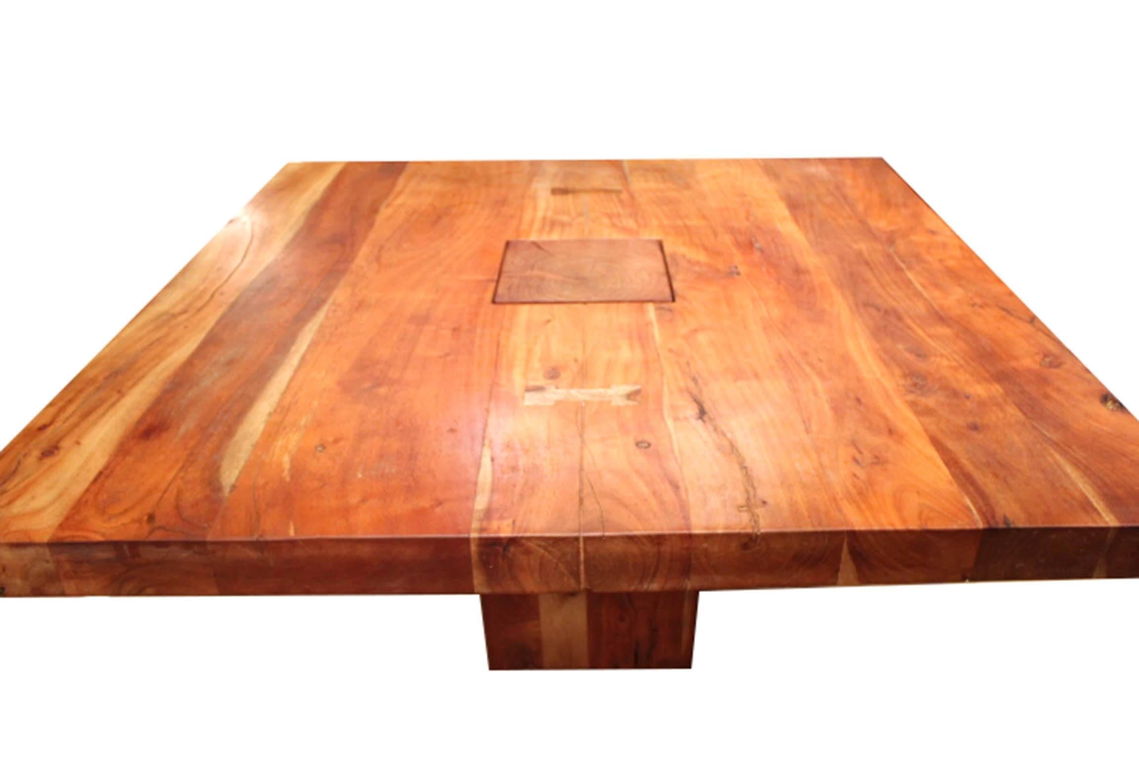 Custom Solid Cherry Dining Table with Walnut Butterfly Joints In Excellent Condition In San Francisco, CA