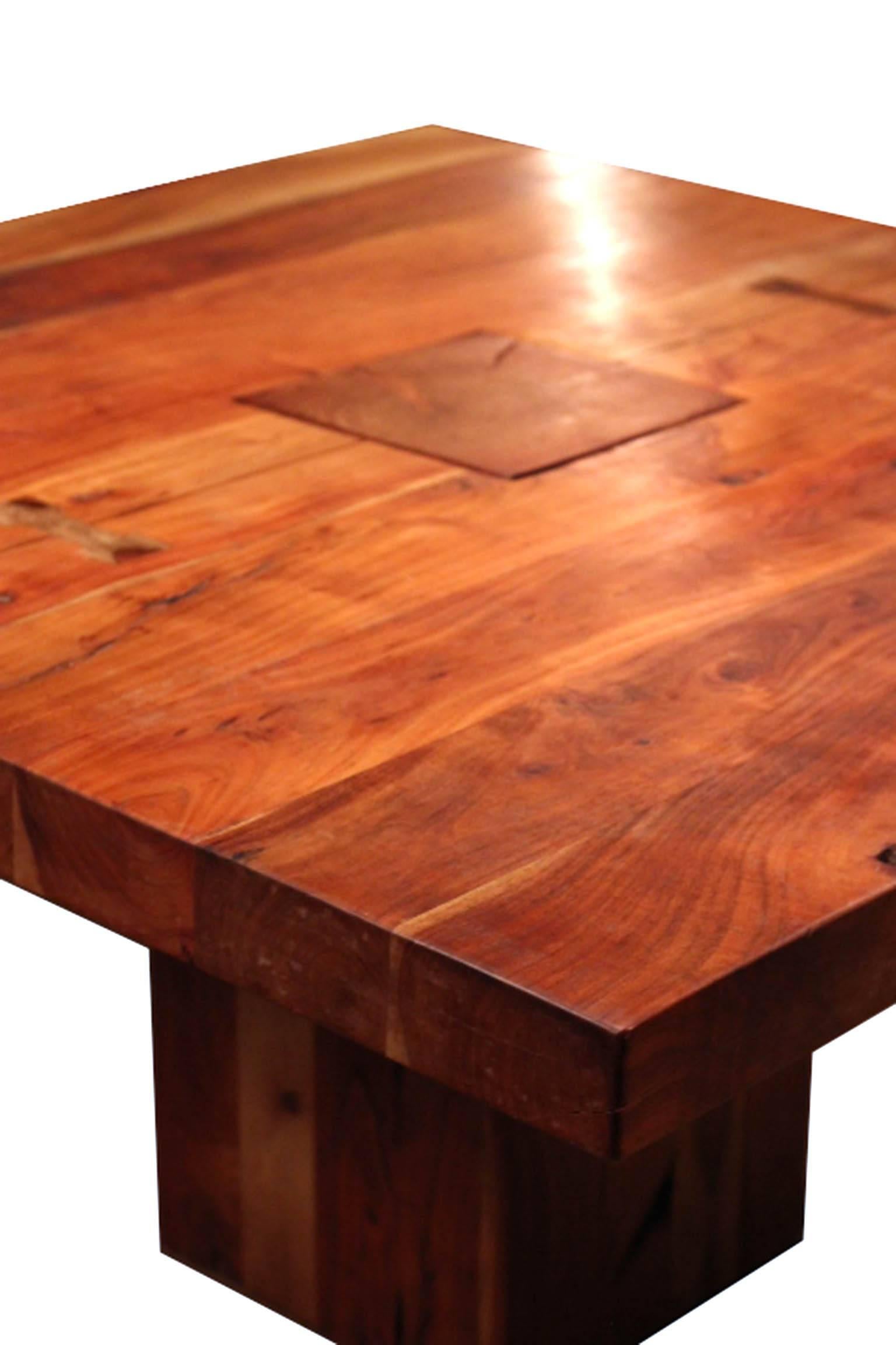 American Custom Solid Cherry Dining Table with Walnut Butterfly Joints