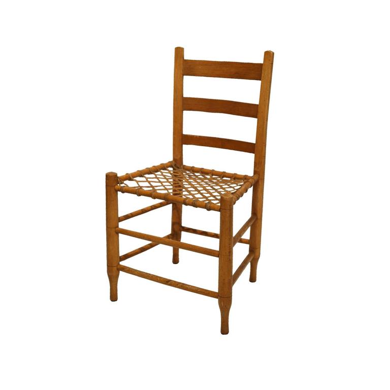 19th C Handmade Wood Rawhide Chairs From Historic Oregon Commune Set Of Six Handmade Wooden Dining Chairs With Rawhide Seats Made In The Historic Aurora