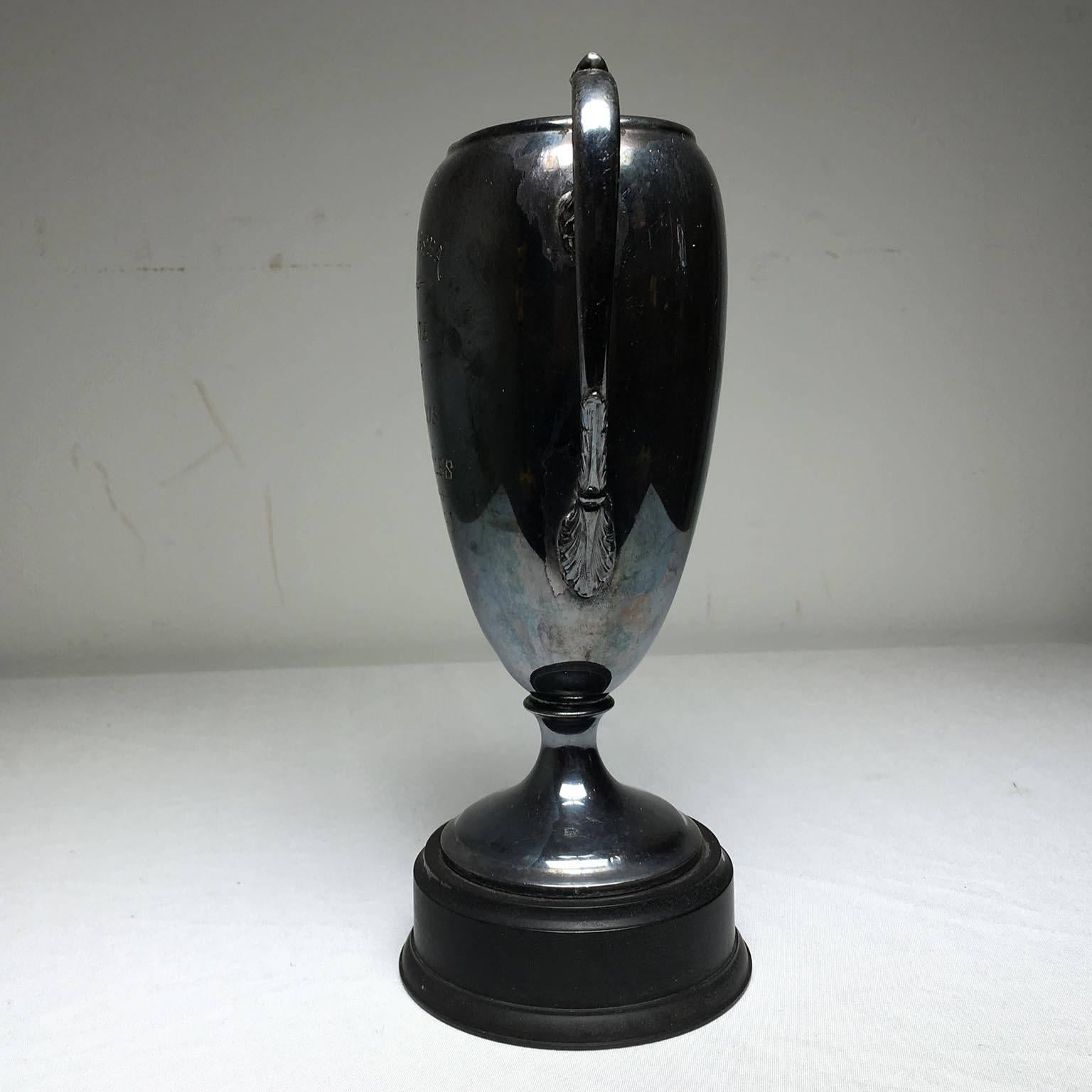Early 20th century silver plated trophy, circa 1932.