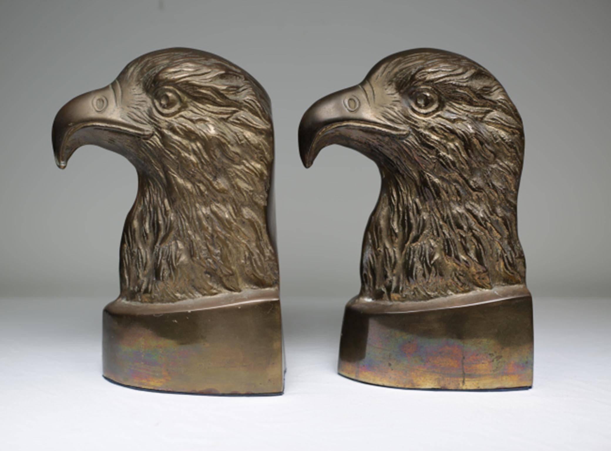 Solid brass eagle bookends, circa 1970s.