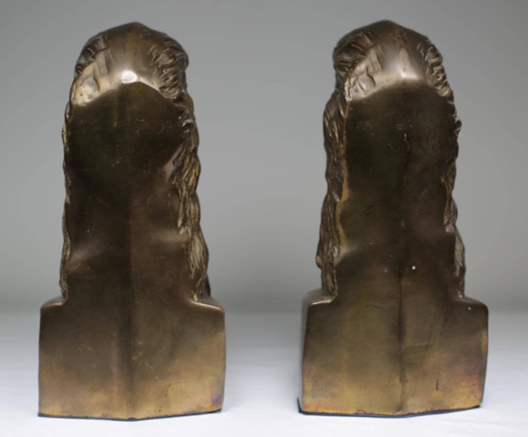 brass eagle head bookends