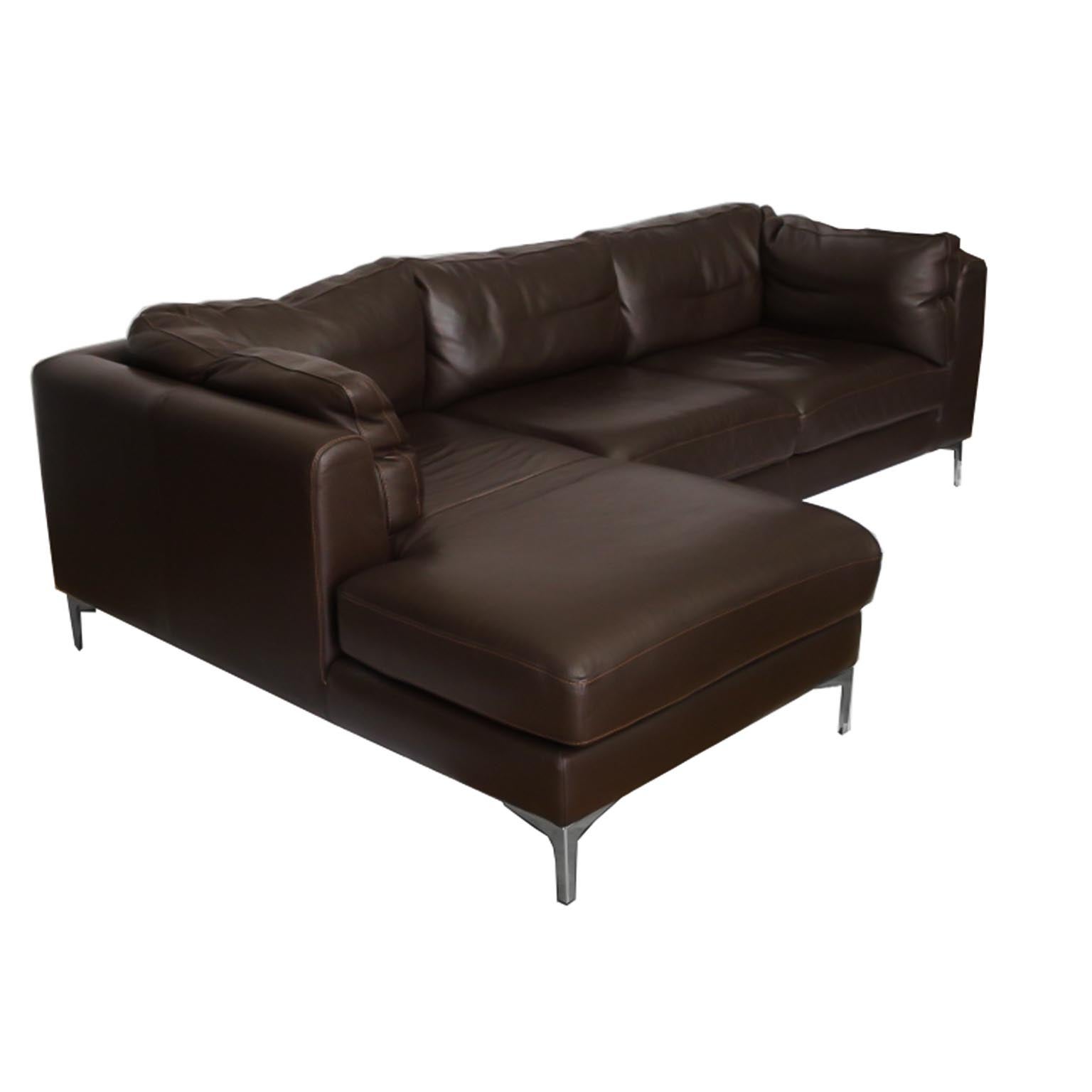 Nicoletti For Design Within Reach Brown Leather Sectional Im