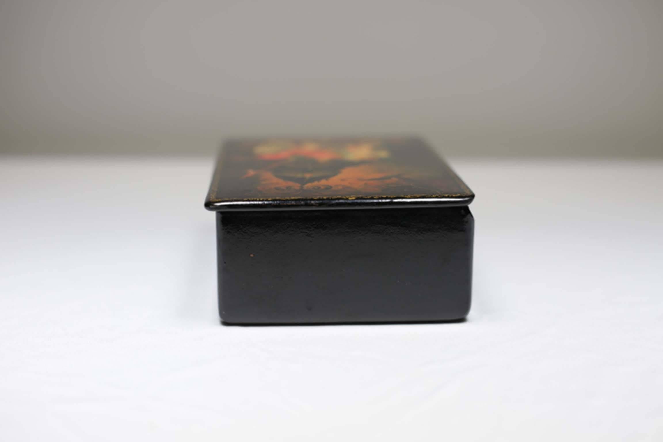 20th Century Hand-Painted Lacquered Box from the U.S.S.R. Signed by Artist, circa 1970-1980