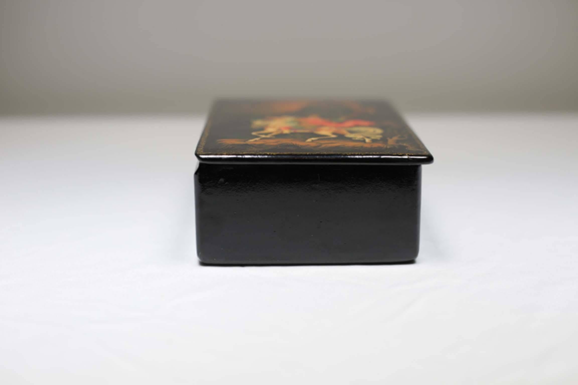 Hand-Painted Lacquered Box from the U.S.S.R. Signed by Artist, circa 1970-1980 1