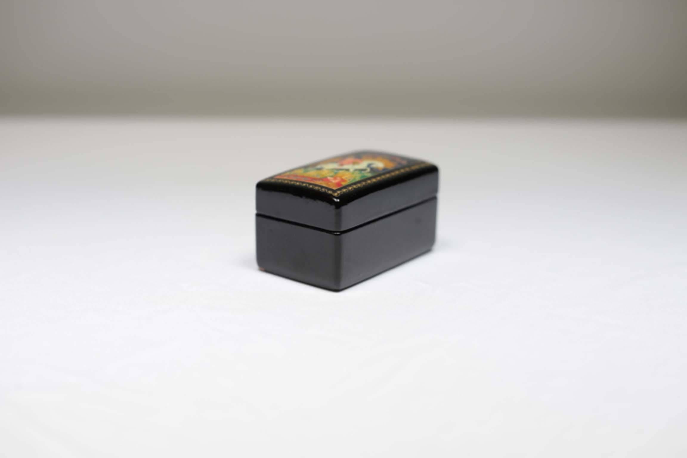 Russian Hand-Painted Lacquered Box from the U.S.S.R. Signed by Artist, circa 1970-1980