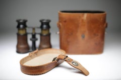 Antique Shark Skin Wrapped Opera Glasses and Leather Case, circa 1800s