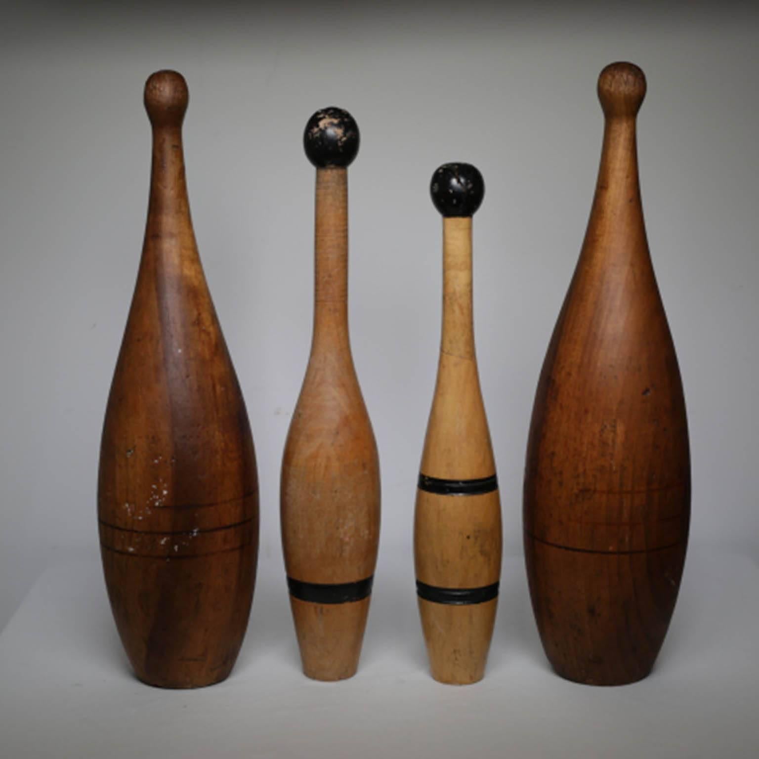 Early 20th Century Wooden Juggling Pins/Exercise Pins c. 1920s 2