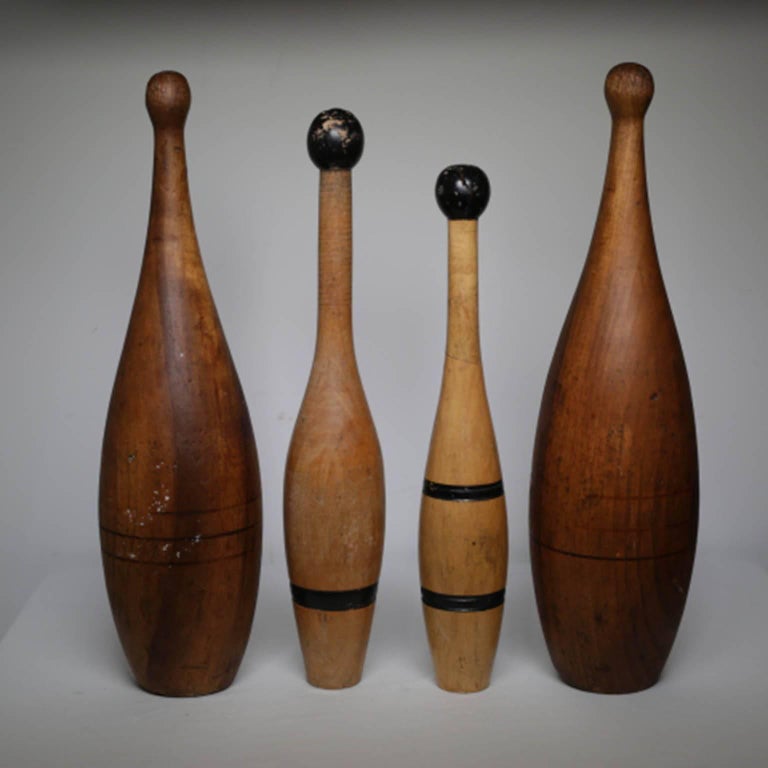 Early 20th Century Wooden Juggling Pins/Exercise Pins c. 1920s at 1stdibs