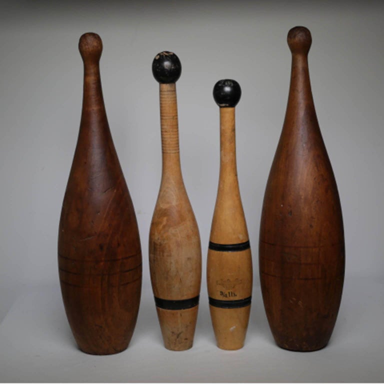 Early 20th Century Wooden Juggling Pins/Exercise Pins c. 1920s at 1stDibs