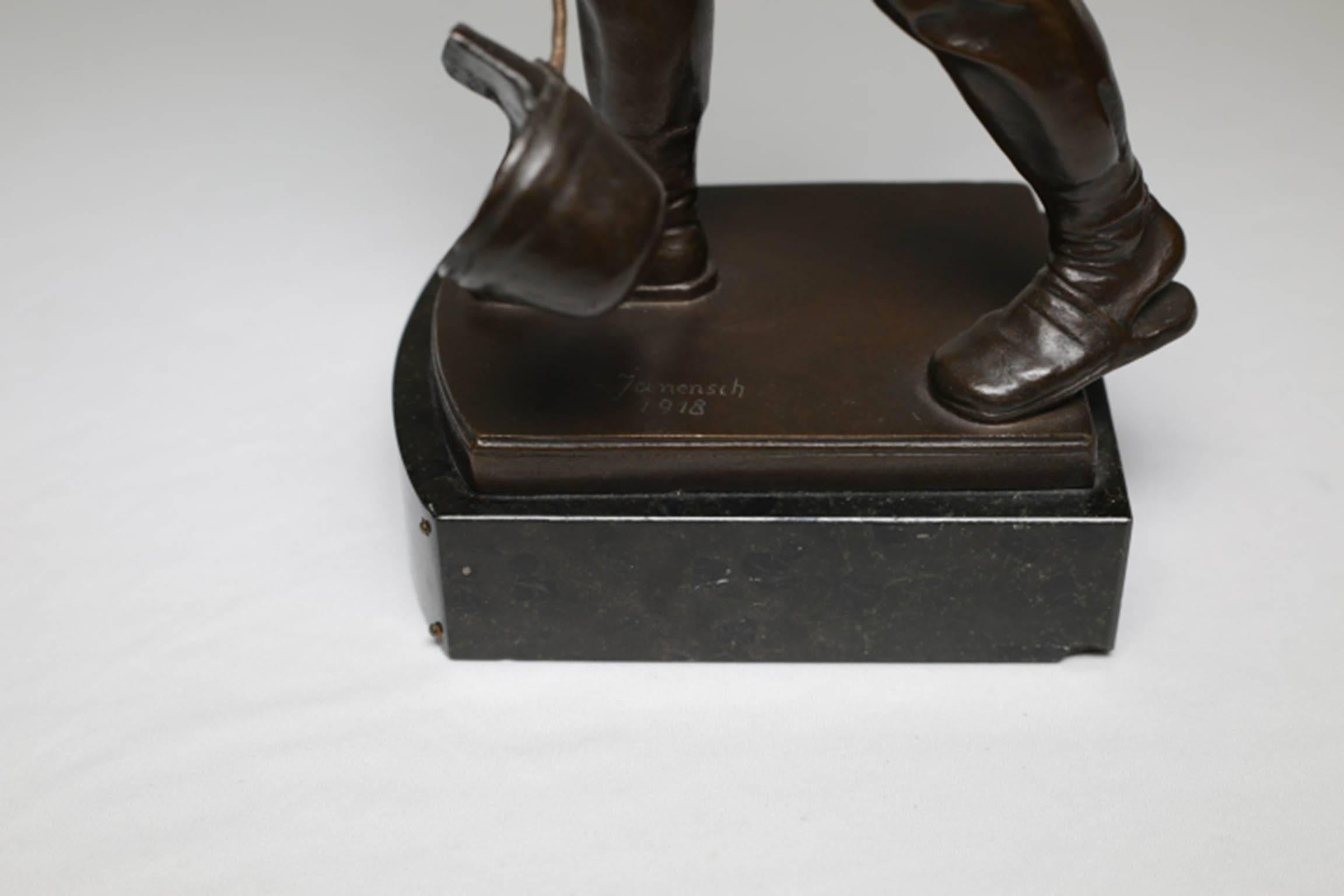 Early 20th Century Bronze Steel Worker Figure on Marble Signed by Artist 4