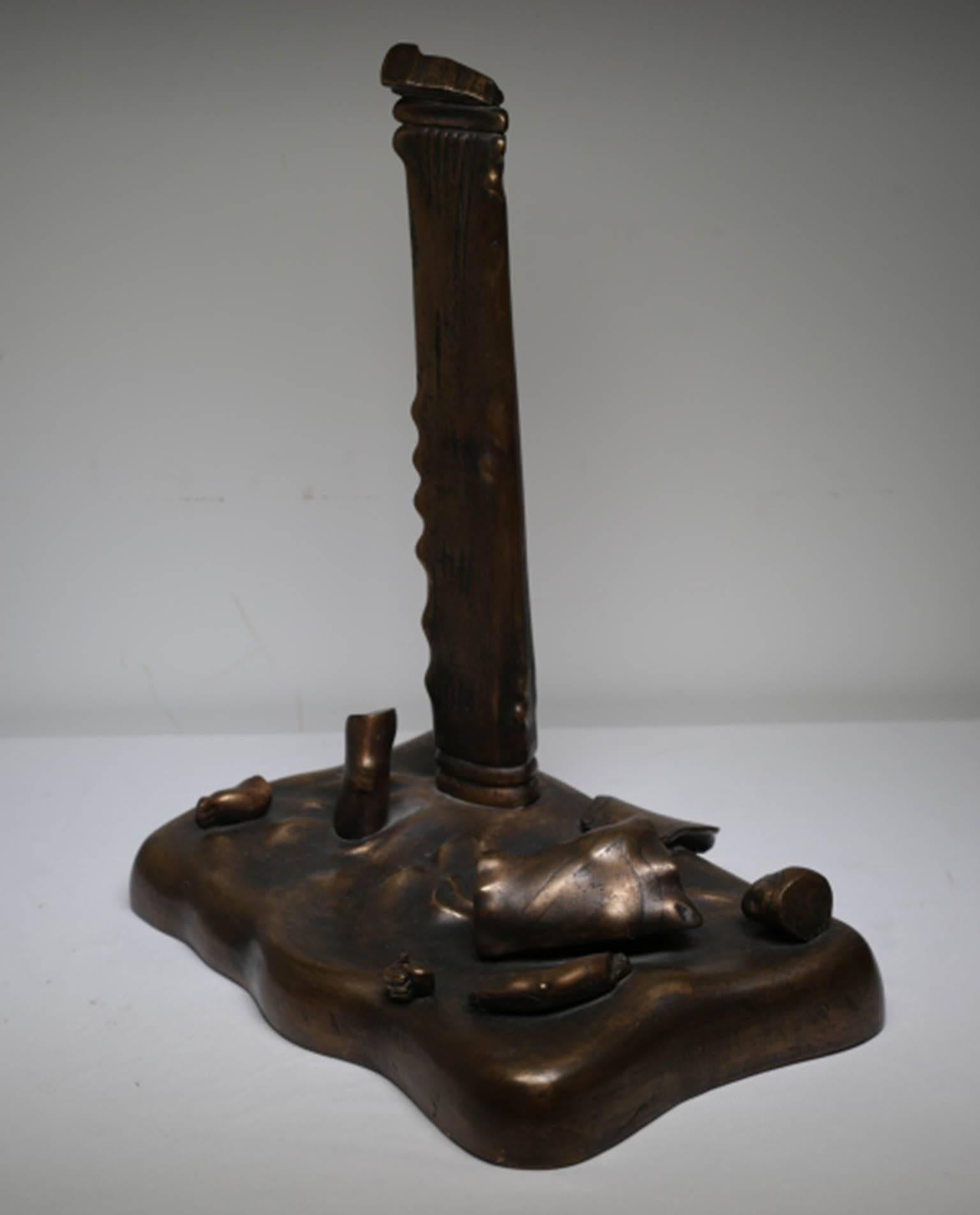 Solid Bronze Surrelist Sculpture by Henry Moore student M. Woodward In Excellent Condition In San Francisco, CA