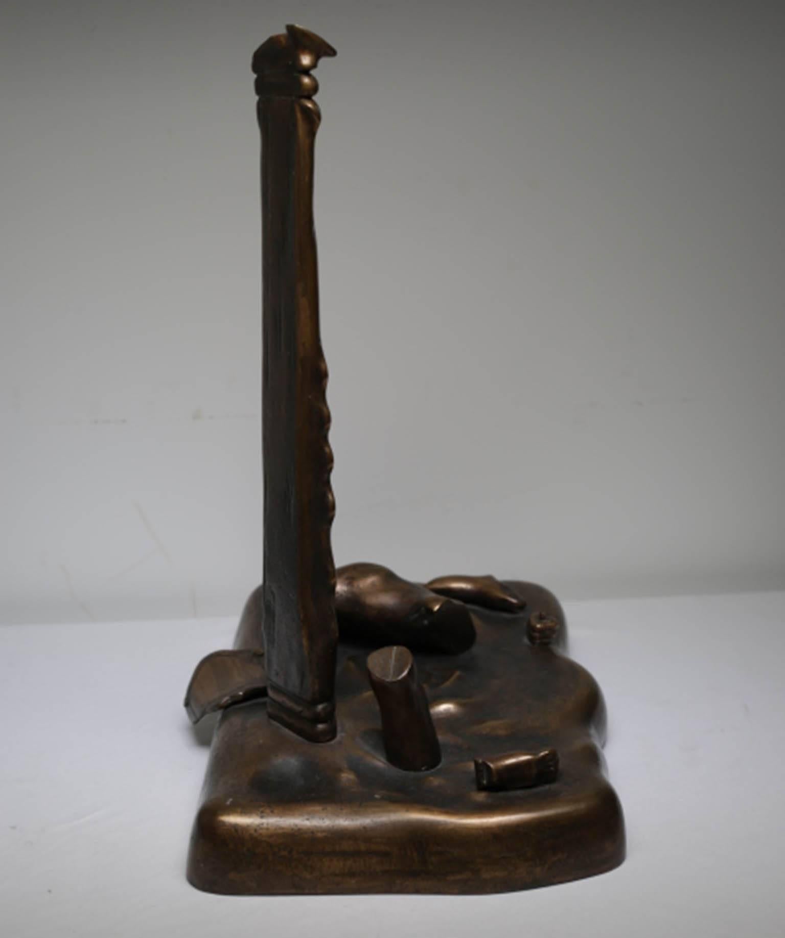 Solid Bronze Surrelist Sculpture by Henry Moore student M. Woodward 3