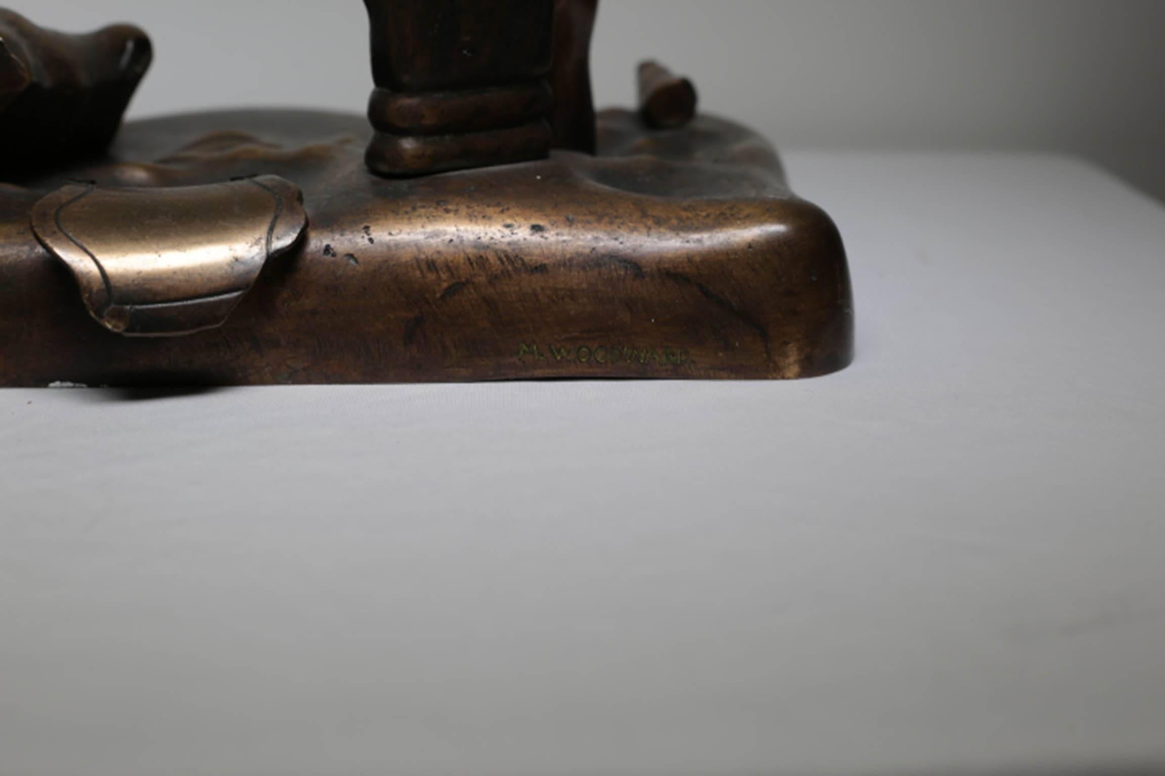 Solid Bronze Surrelist Sculpture by Henry Moore student M. Woodward 2
