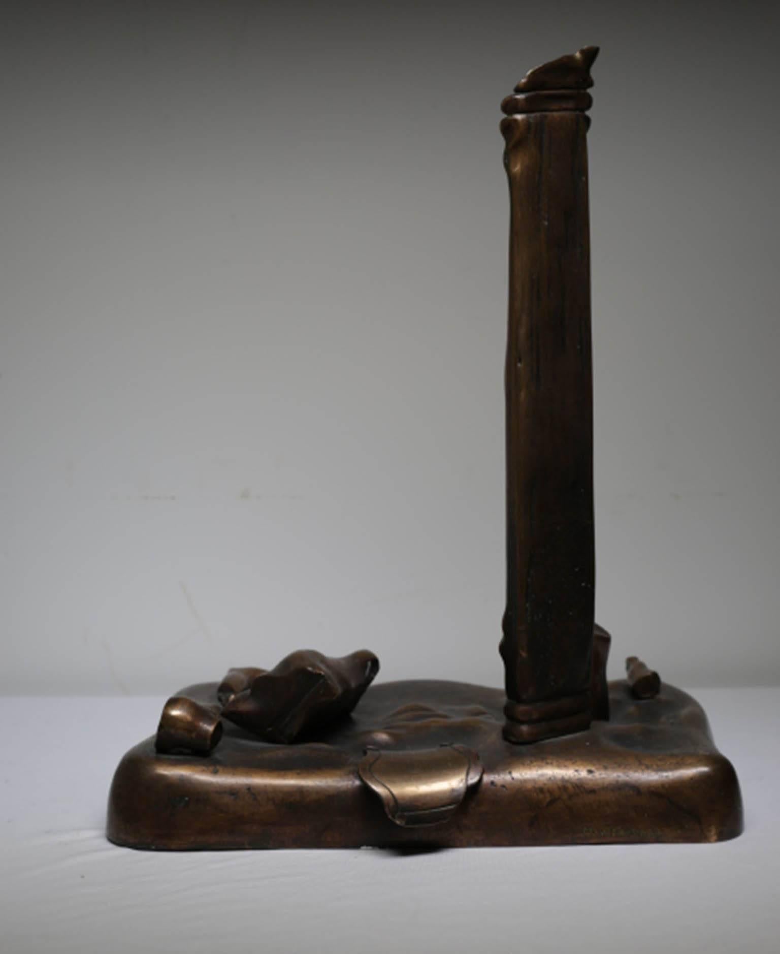 Solid Bronze Surrelist Sculpture by Henry Moore student M. Woodward 1