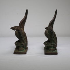Early 20th Century Solid Bronze Eagle Bookends, circa 1940s