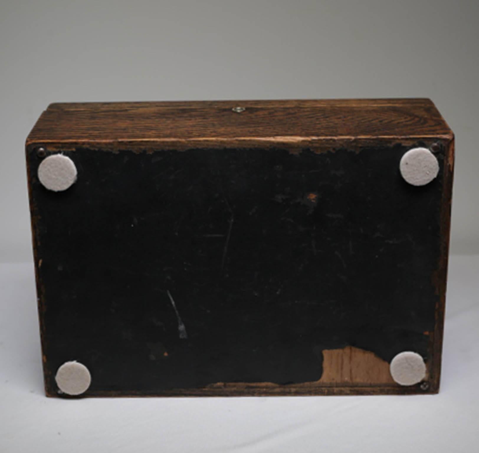 Vintage Walnut Humidor with Metal Nameplate, circa 1940s 1