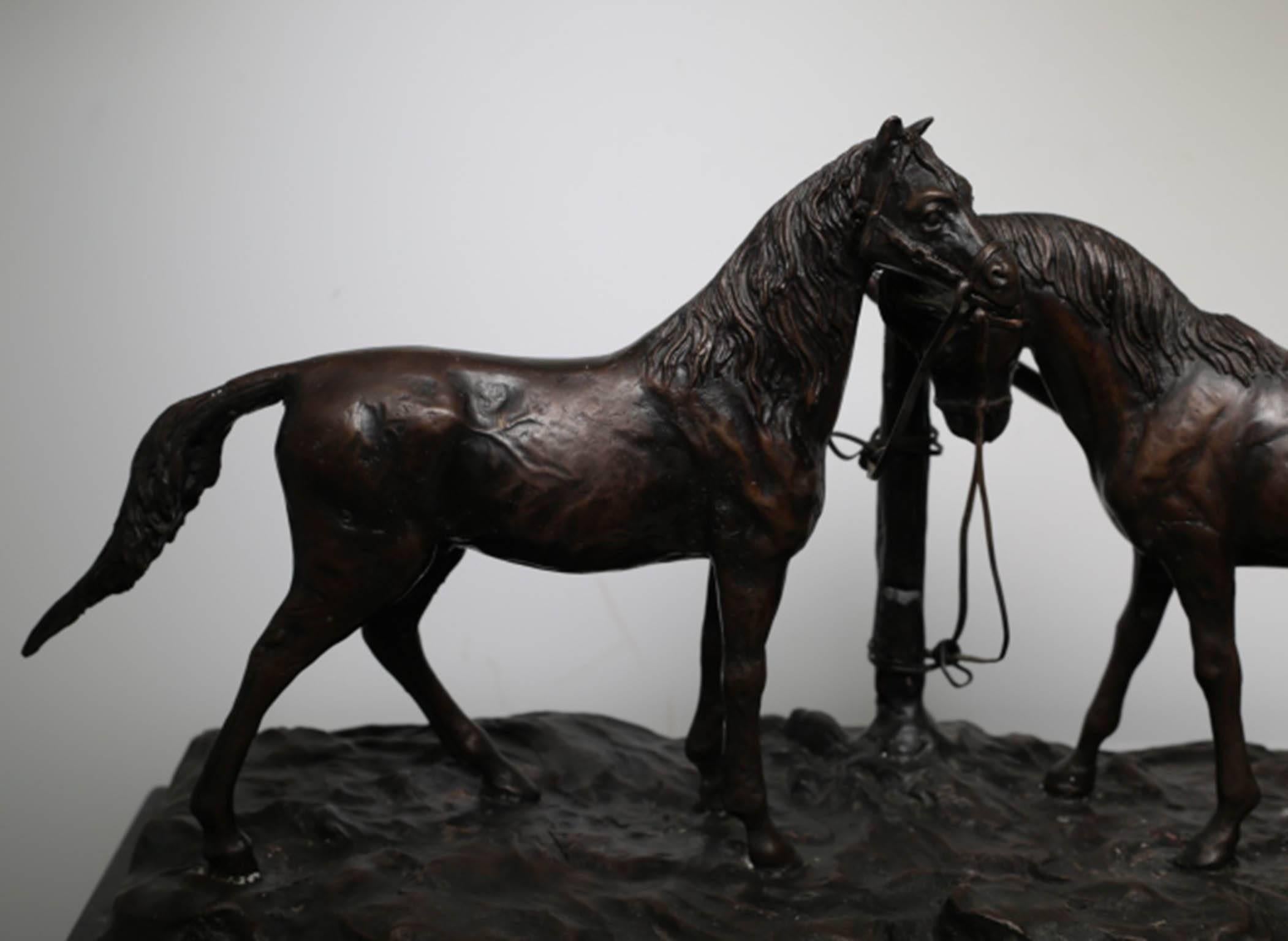 Bronze Horse Mene Style Sculpture  In Excellent Condition In San Francisco, CA