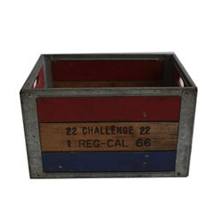 Early 20th Century Painted Wood and Steel Milk Crate, circa 1940s