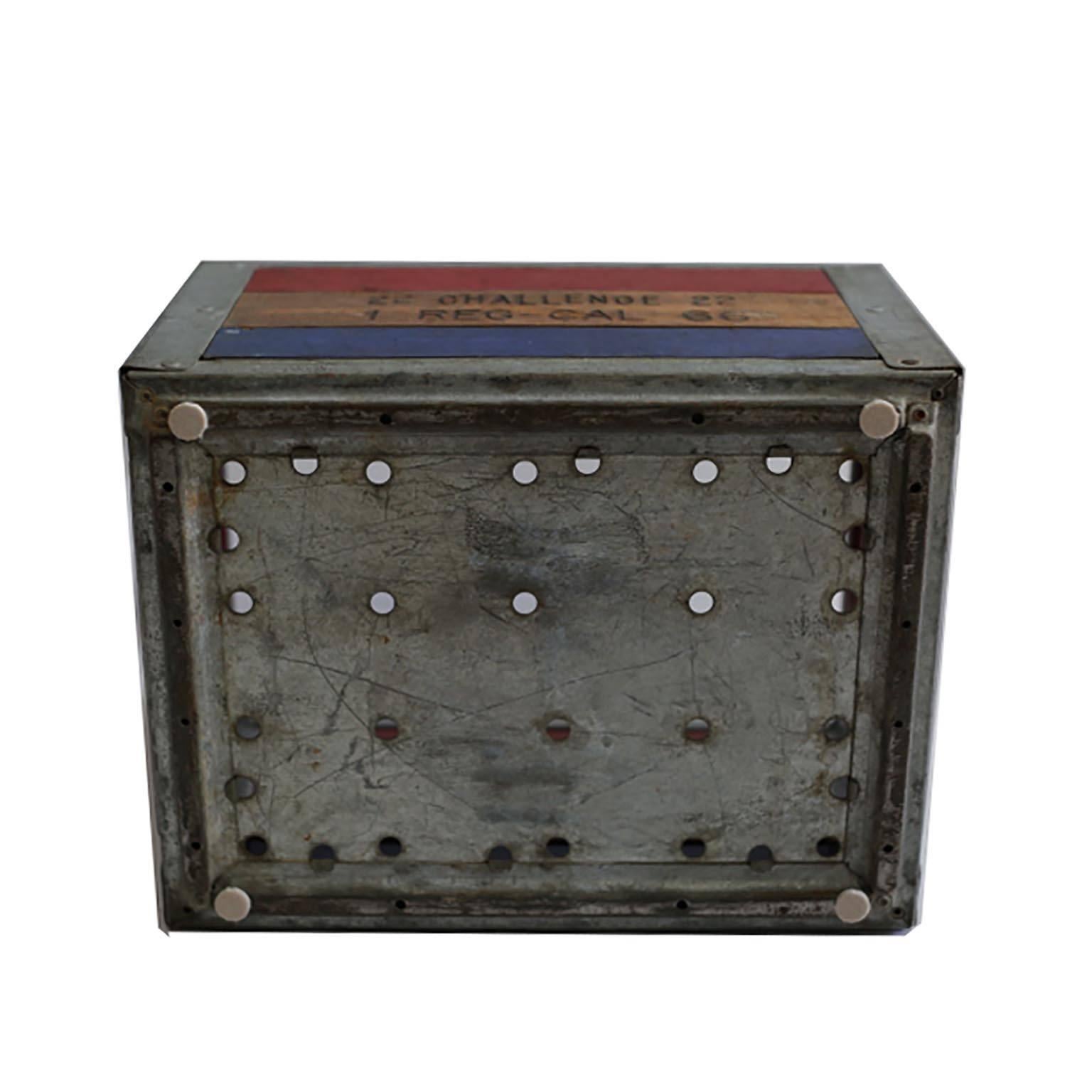 Early 20th Century Painted Wood and Steel Milk Crate, circa 1940s 2