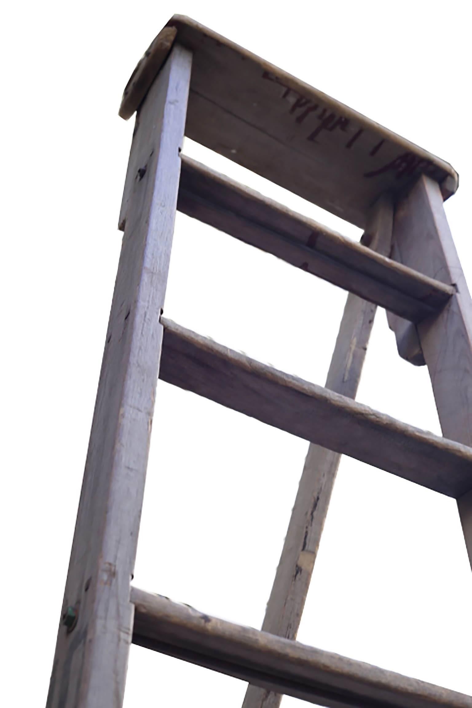 Large Wooden Apple Ladder, circa 1930-1940s In Excellent Condition In San Francisco, CA