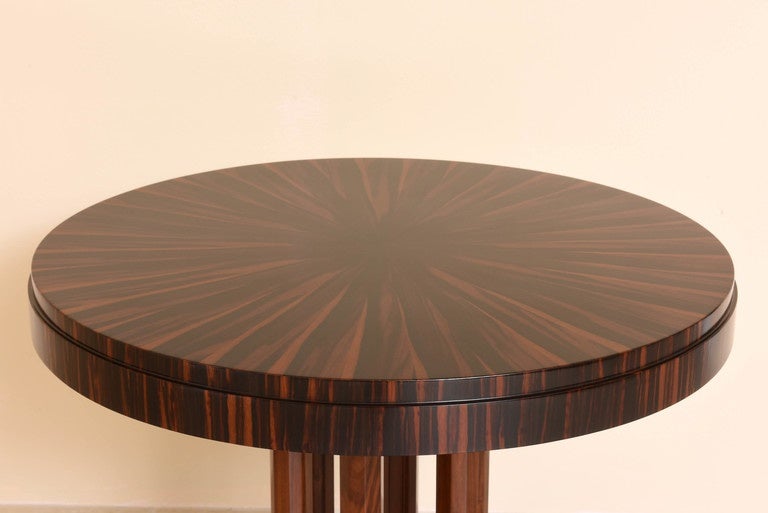 French Art Deco Centre Table with Macassar Wood, Maison Rinck, France, 1920s