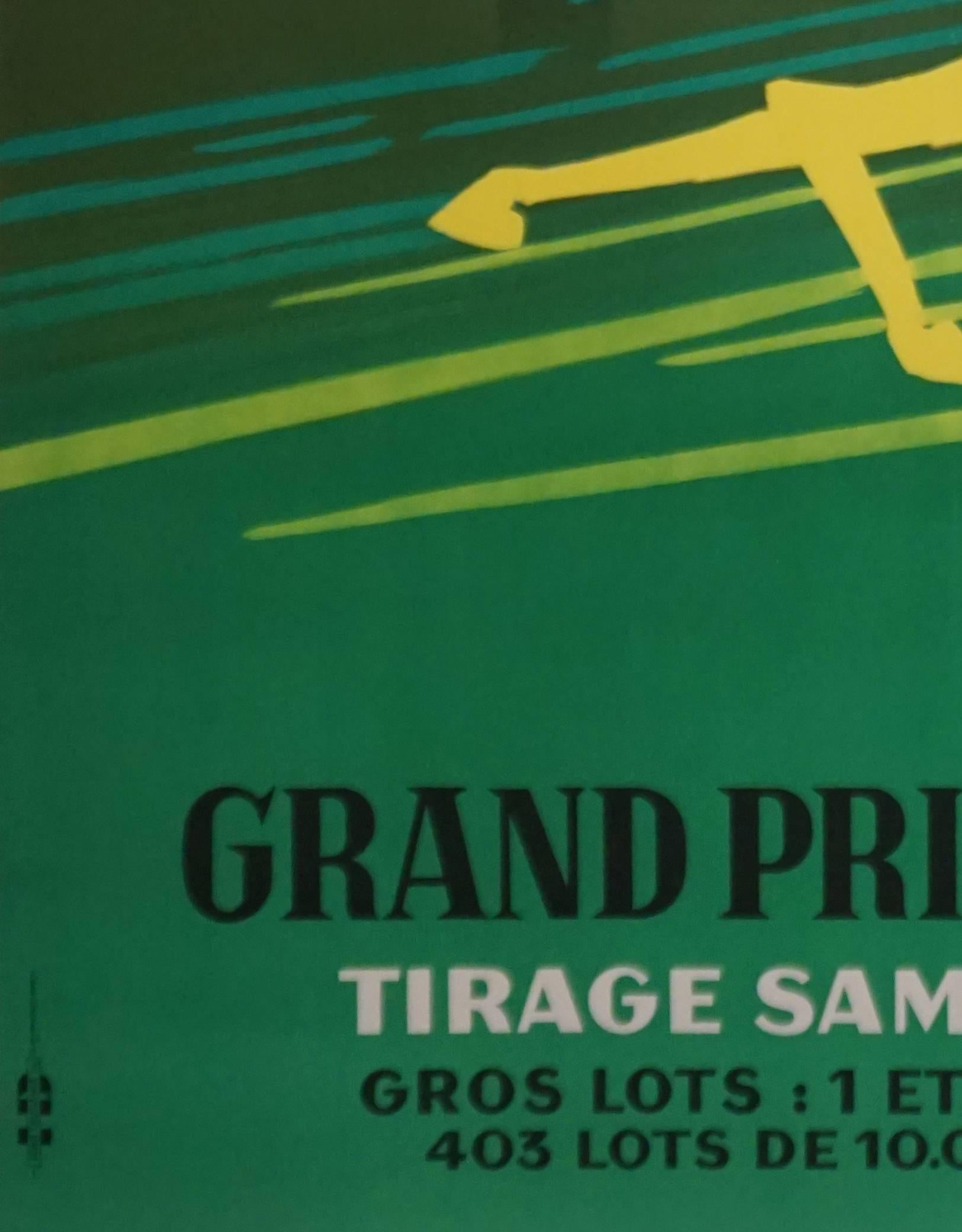 20th Century French Mid-Century Modern Period Poster for Loterie Nationale Grand Prix, 1966 For Sale