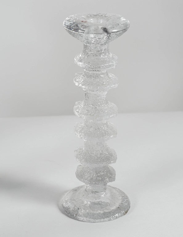 Mid-Century Modern Set of 13 Glass Candlesticks by Iittala