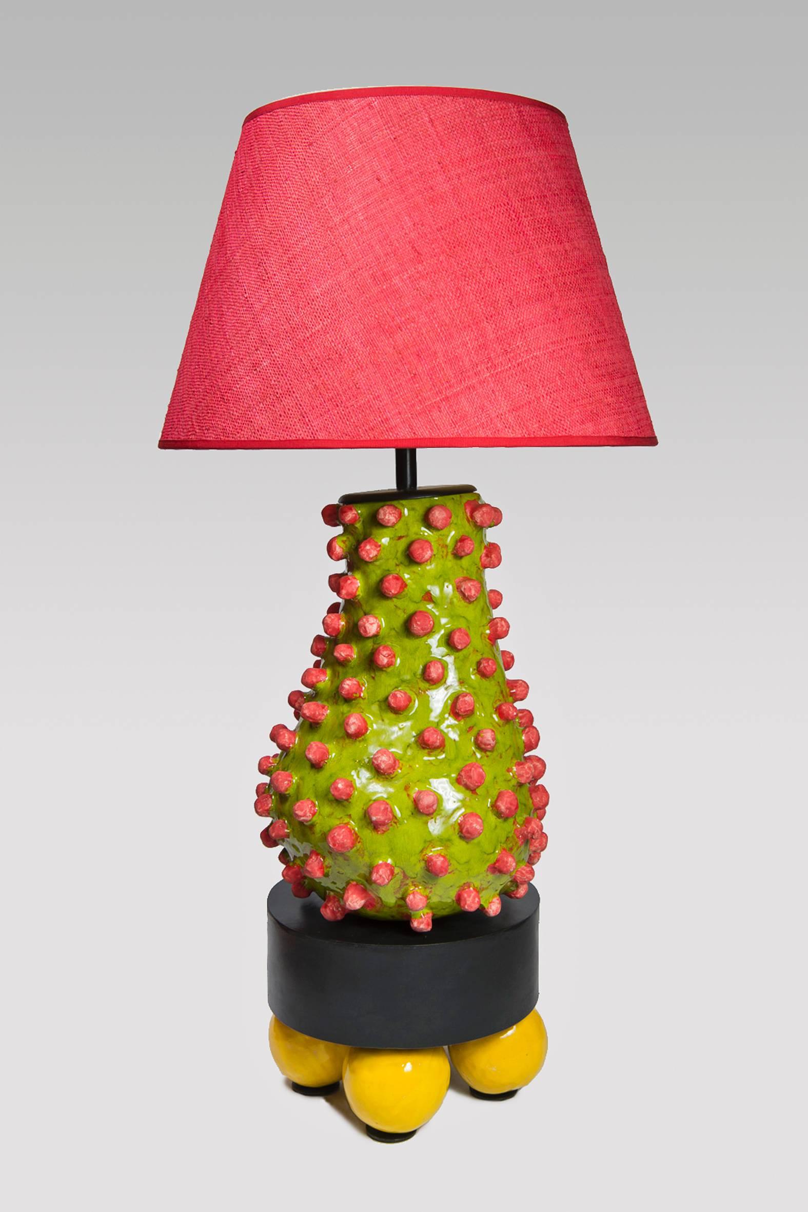 Alice Gavalet, table lamp Loulou, 2015, glazed ceramic, patina steel, signed, unique piece. Measures: 96 X 35 cm.

Alice Gavalet.
Born in 1978, France.
Education
2003 Diploma in Industrial Design, Ecole Nationale Supe´rieure des Arts