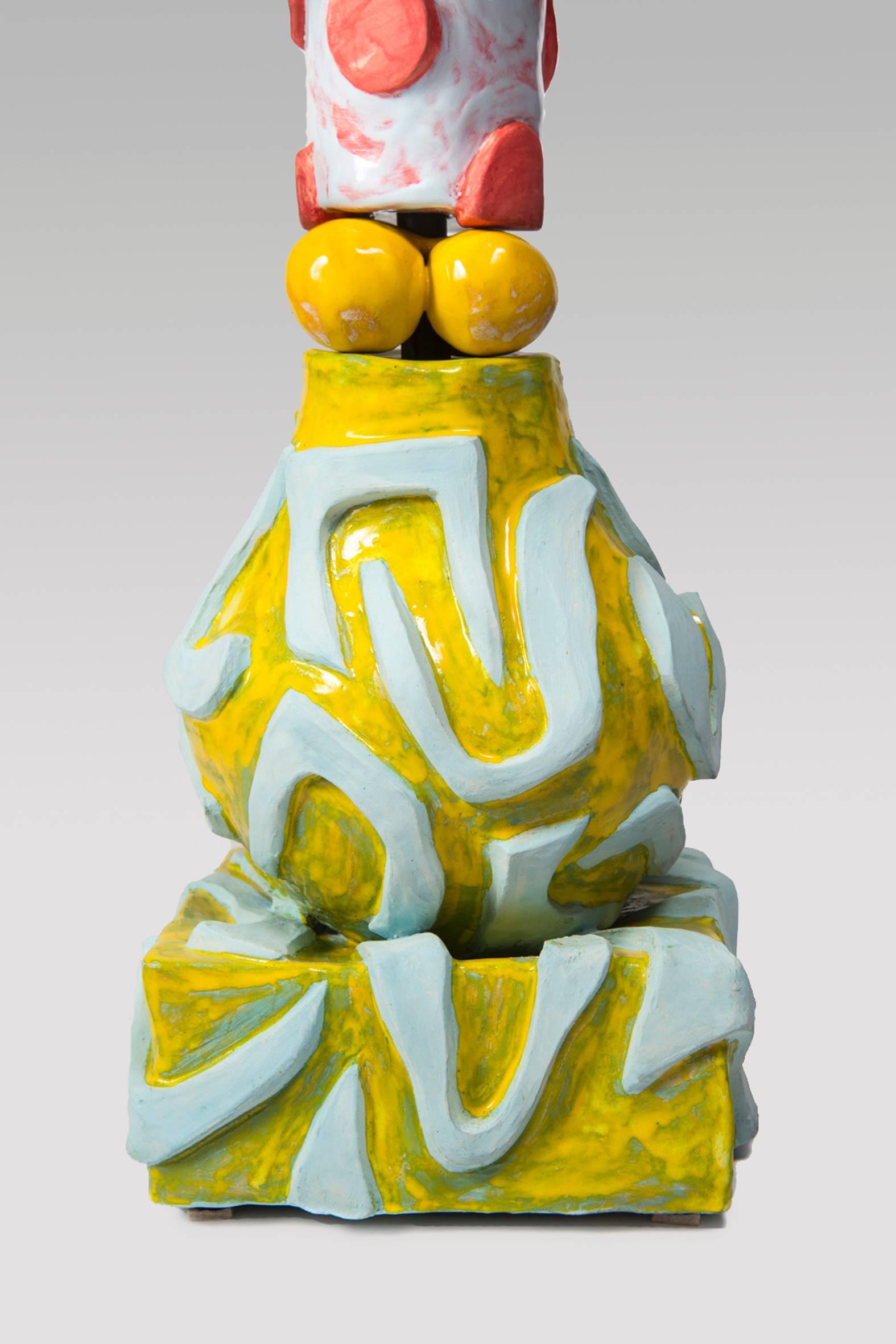 Enameled Alice Gavalet Unique Large Table Lamp, Milonga, 2015 For Sale