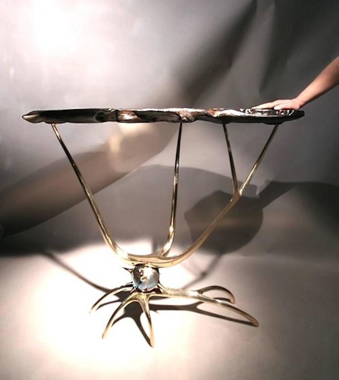 Mark Brazier-Jones 2016, Unique Bronze and Antique Yew Console For Sale ...