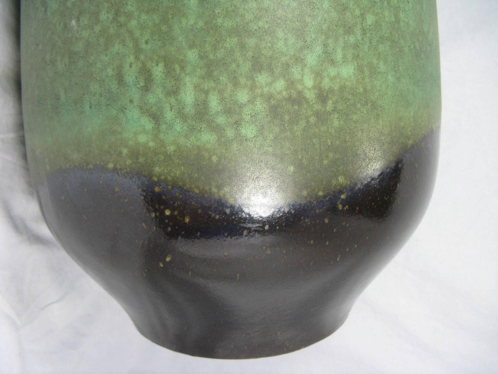 20th Century Early Contemporary Hand Made and Hand Glazed Large Green Vase, 1950