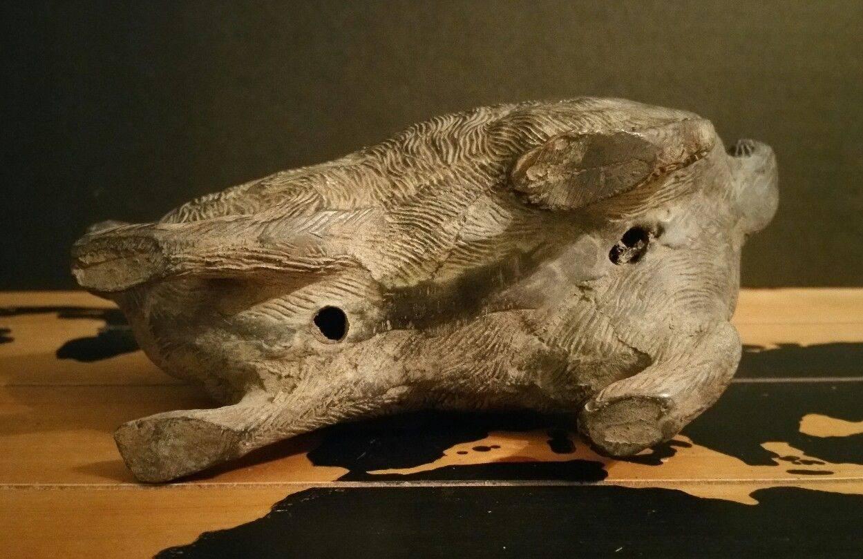 Japan Antique Hand Cast Bronze Scampering Rabbit Pricked Ears Fine Details 2