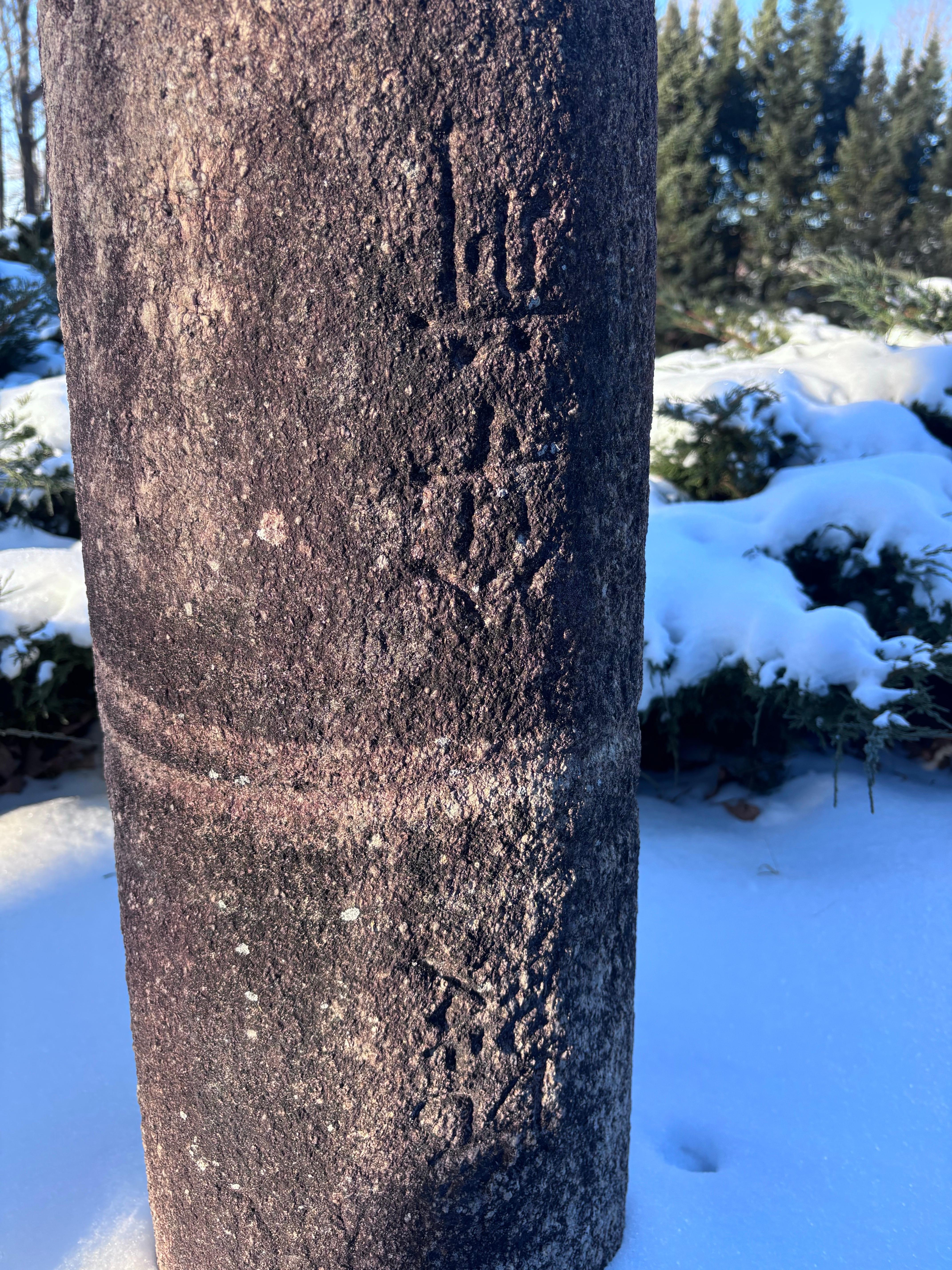 Japanese Antique Hand Carved Temple Garden Stone Display Sign EarIy Inscription For Sale 5